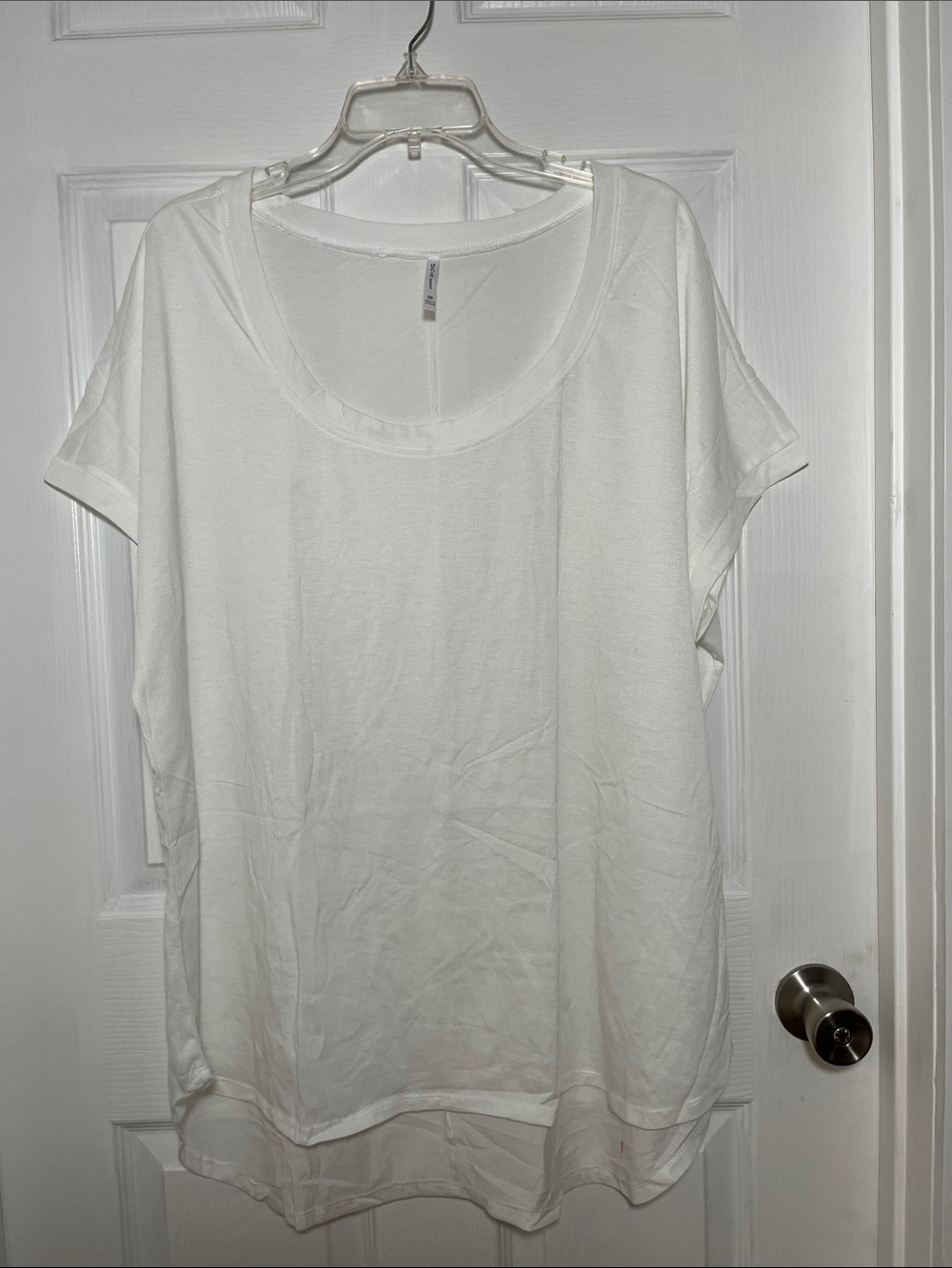 DNA couture Off White Scoop Neck Short Sleeve Tee